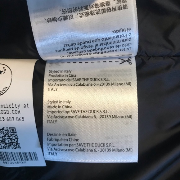 Save The Duck Black Mega Packable Hood Rain Jacket NWT Size Small - Picture 10 of 16